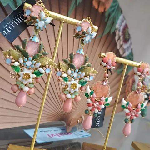 Conjunto Pendientes Florales Abanico